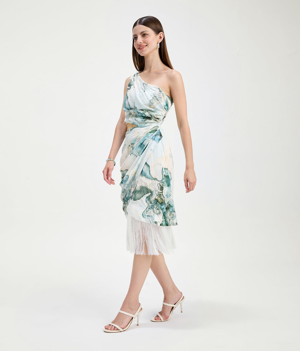 Tidal Cutout Fringe Dress
