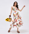 Tropical Bloom Ruffle Dress