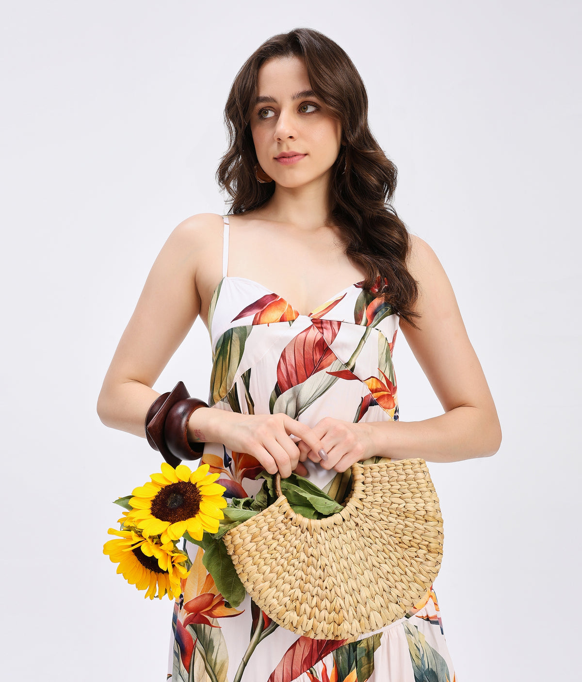 Tropical Bloom Ruffle Dress
