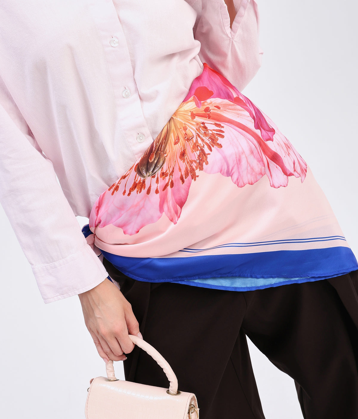 Romanticizing in Pink Poppy Scarf