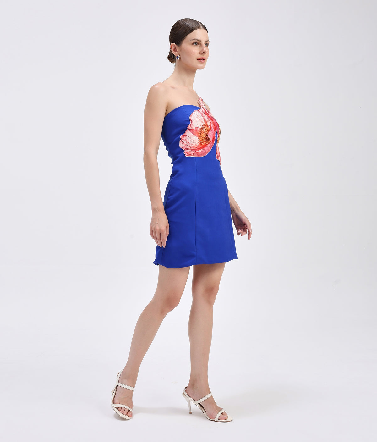 Cobalt Applique Mini Tube Dress