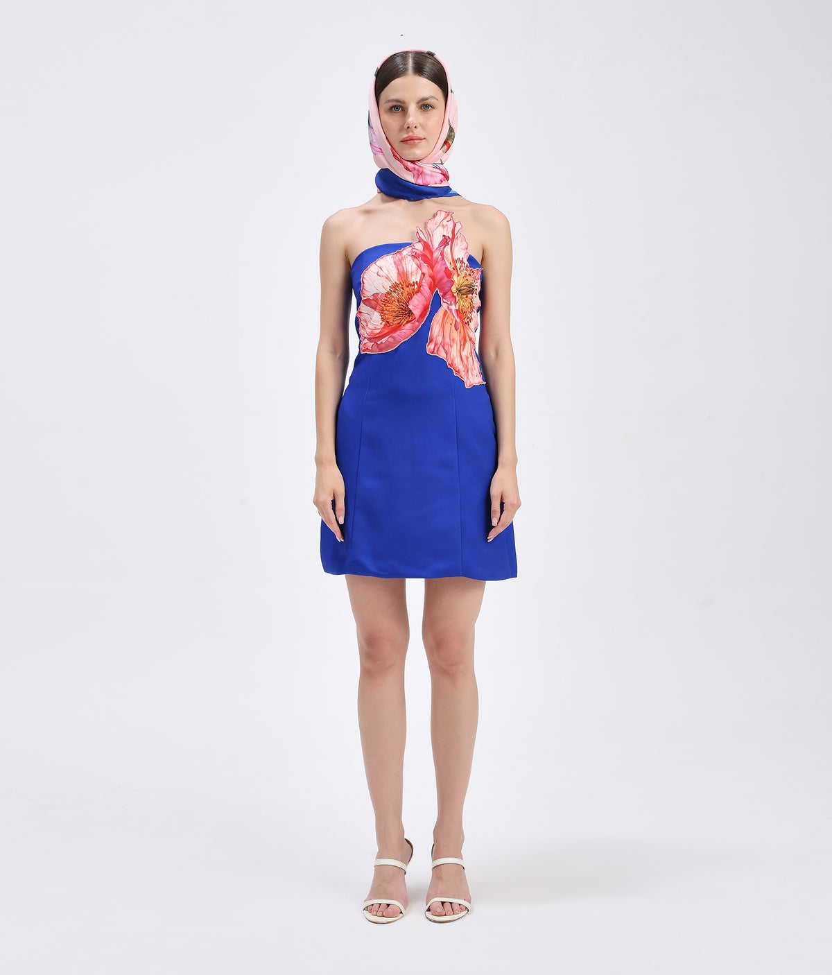 Cobalt Applique Mini Tube Dress