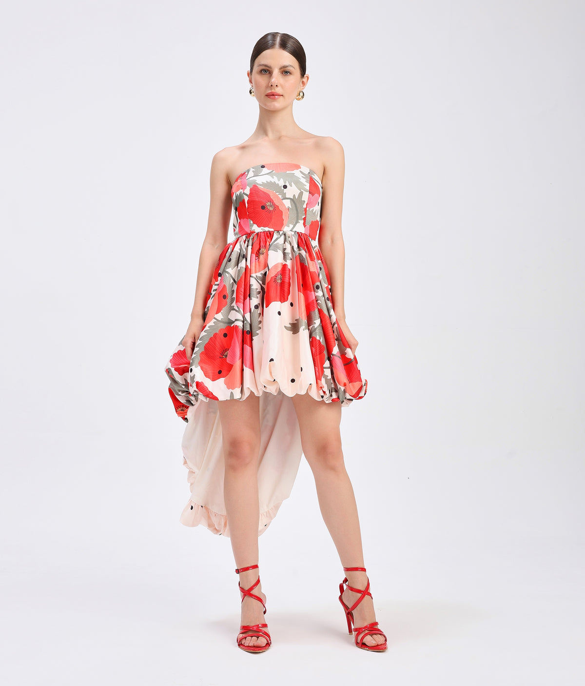 Scarlet Polka Bubble Hem Dress