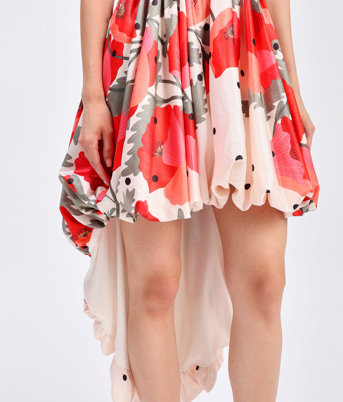 Scarlet Polka Bubble Hem Dress