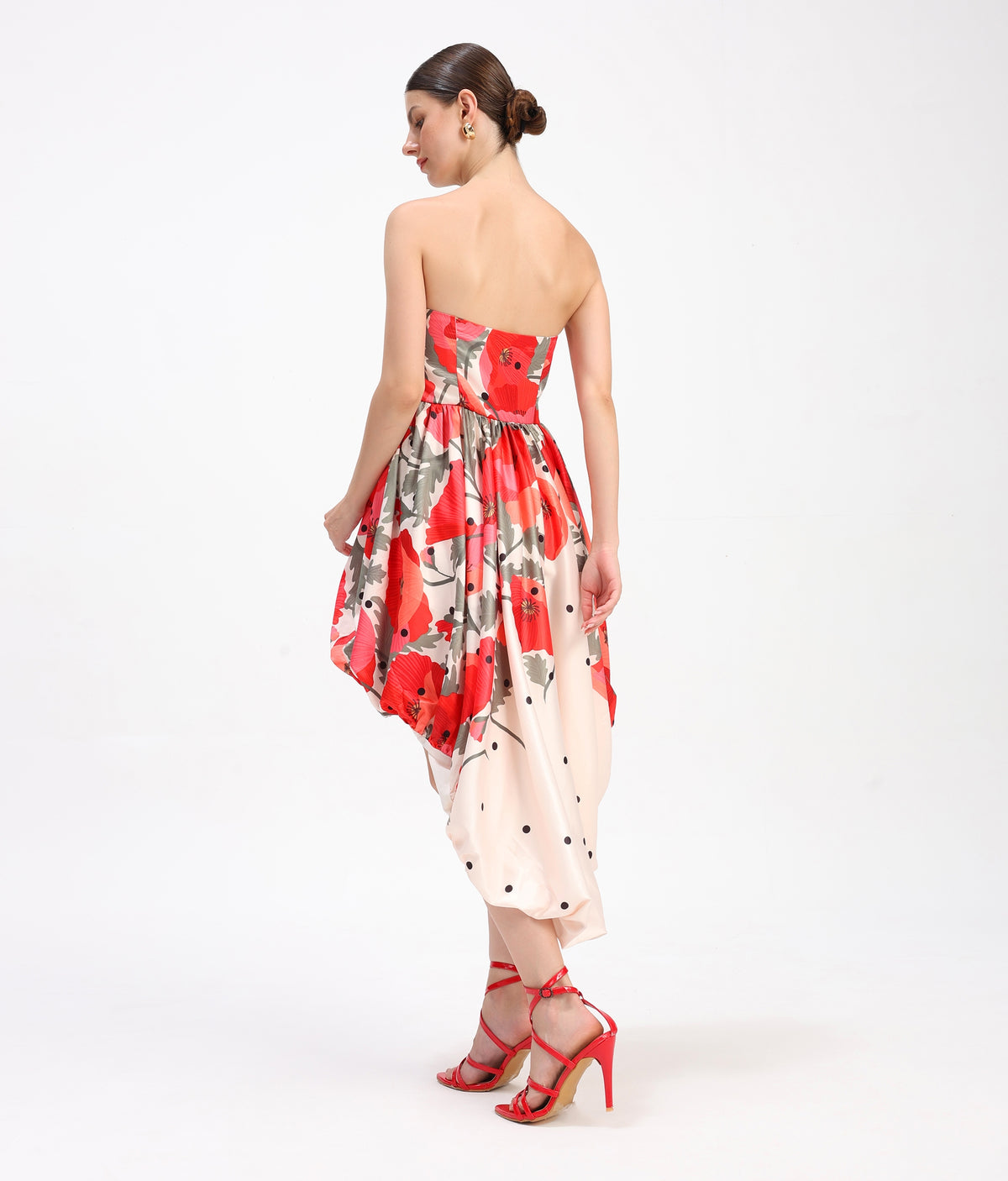 Scarlet Polka Bubble Hem Dress
