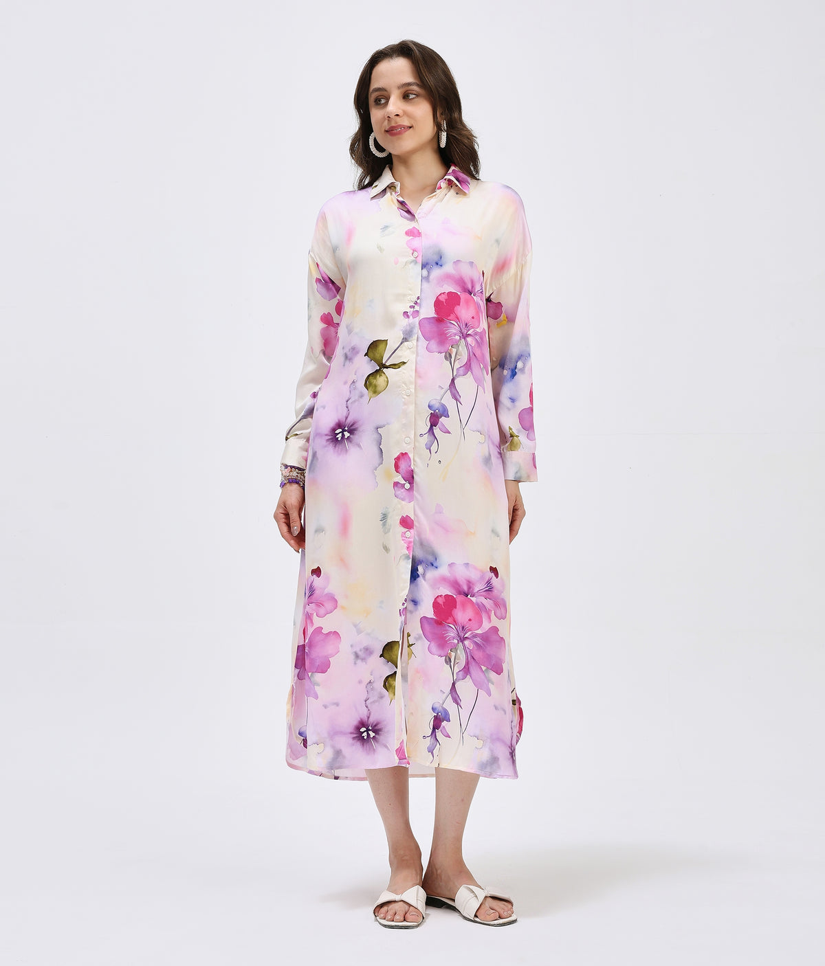 Misty Sunrise Shirt Dress