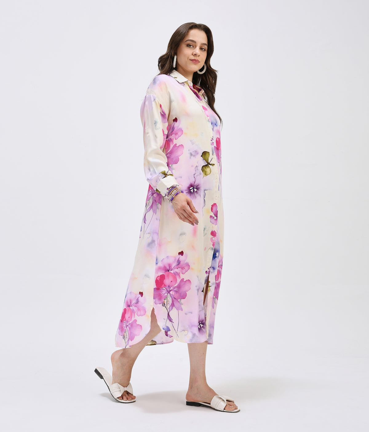 Misty Sunrise Shirt Dress
