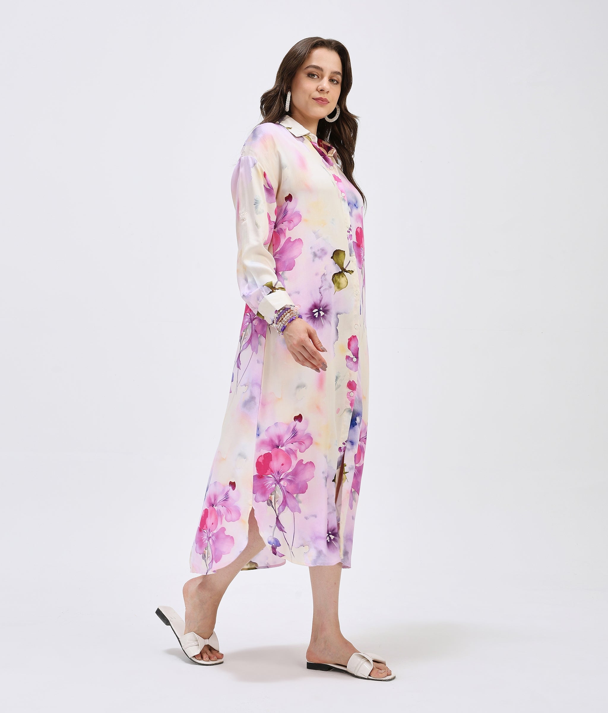 Misty Sunrise Shirt Dress