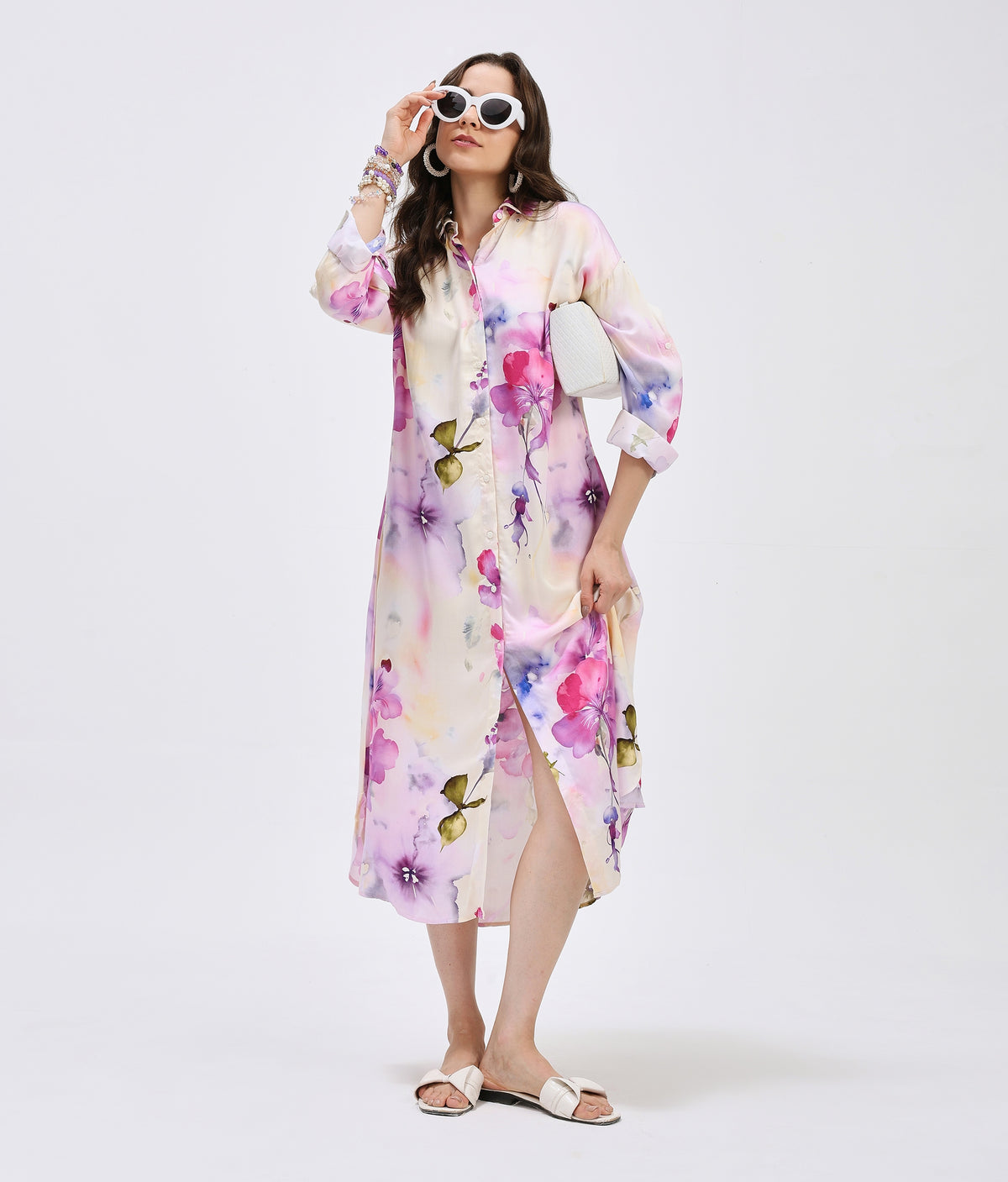 Misty Sunrise Shirt Dress