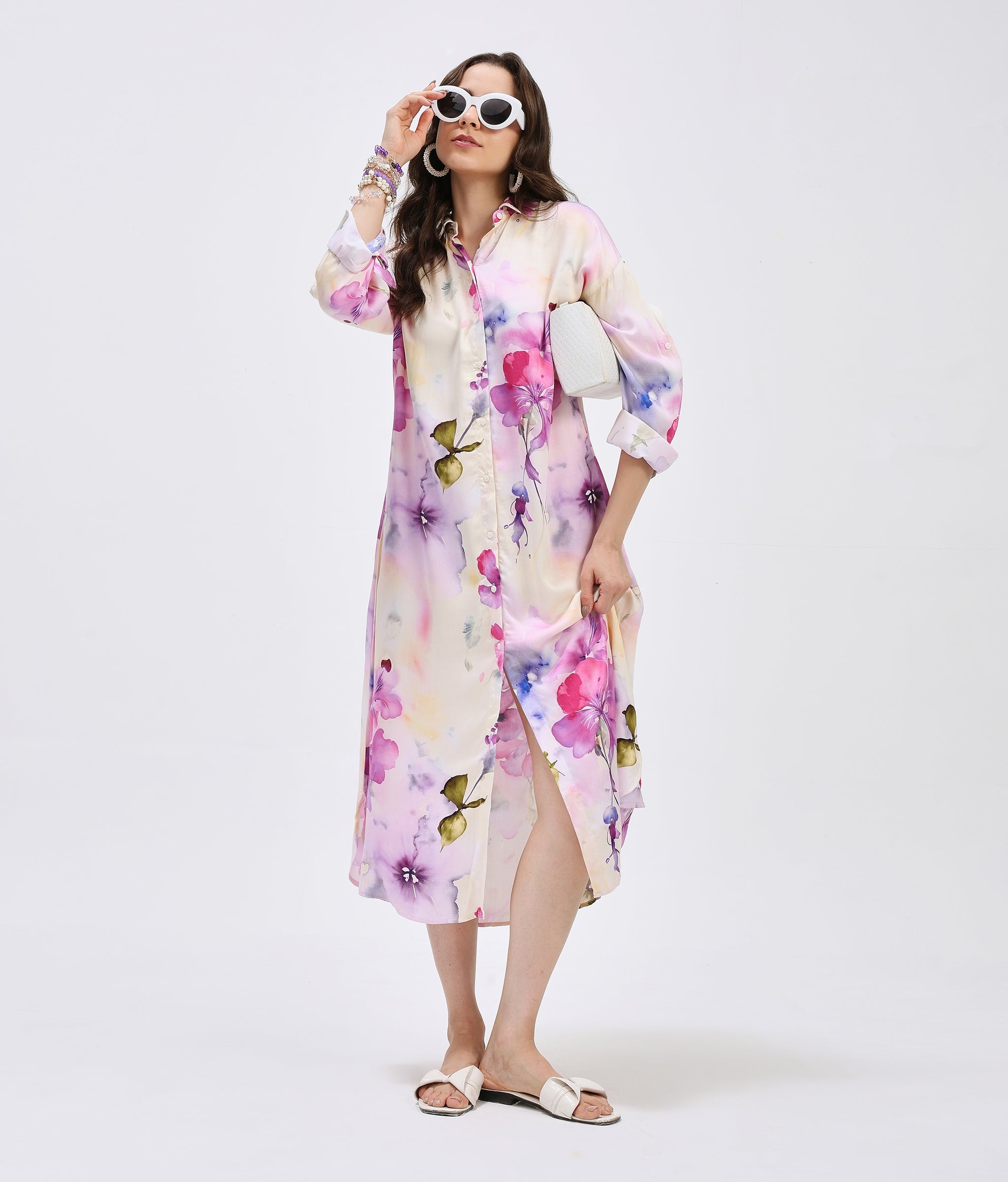 Misty Sunrise Shirt Dress
