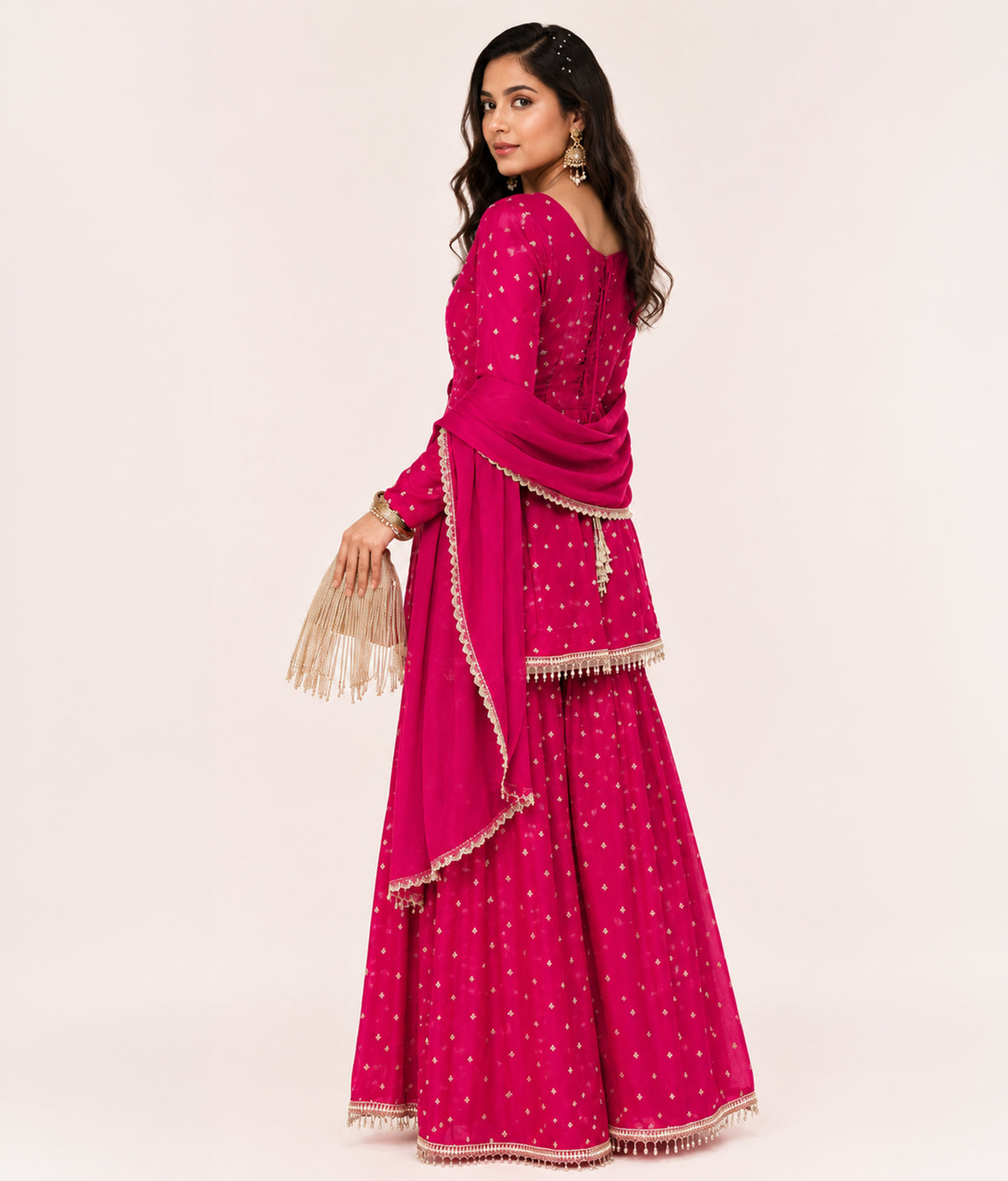 Pink Patakha Palazzo set