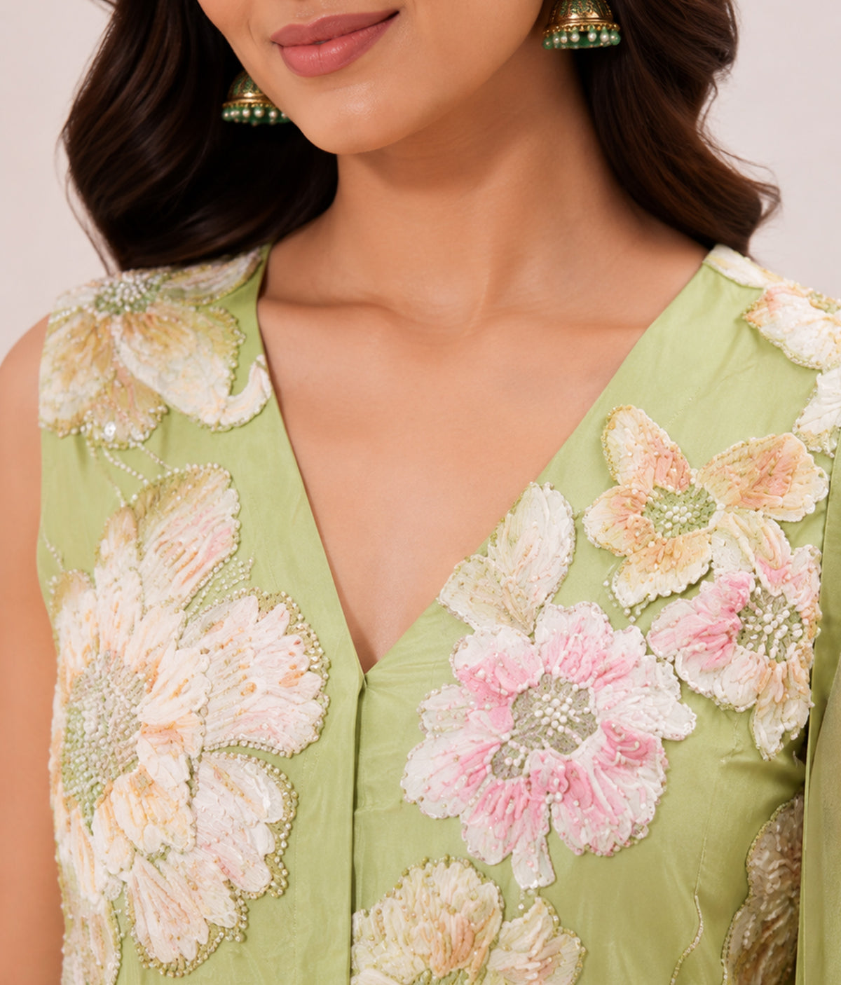 Pista Petals Kurta set