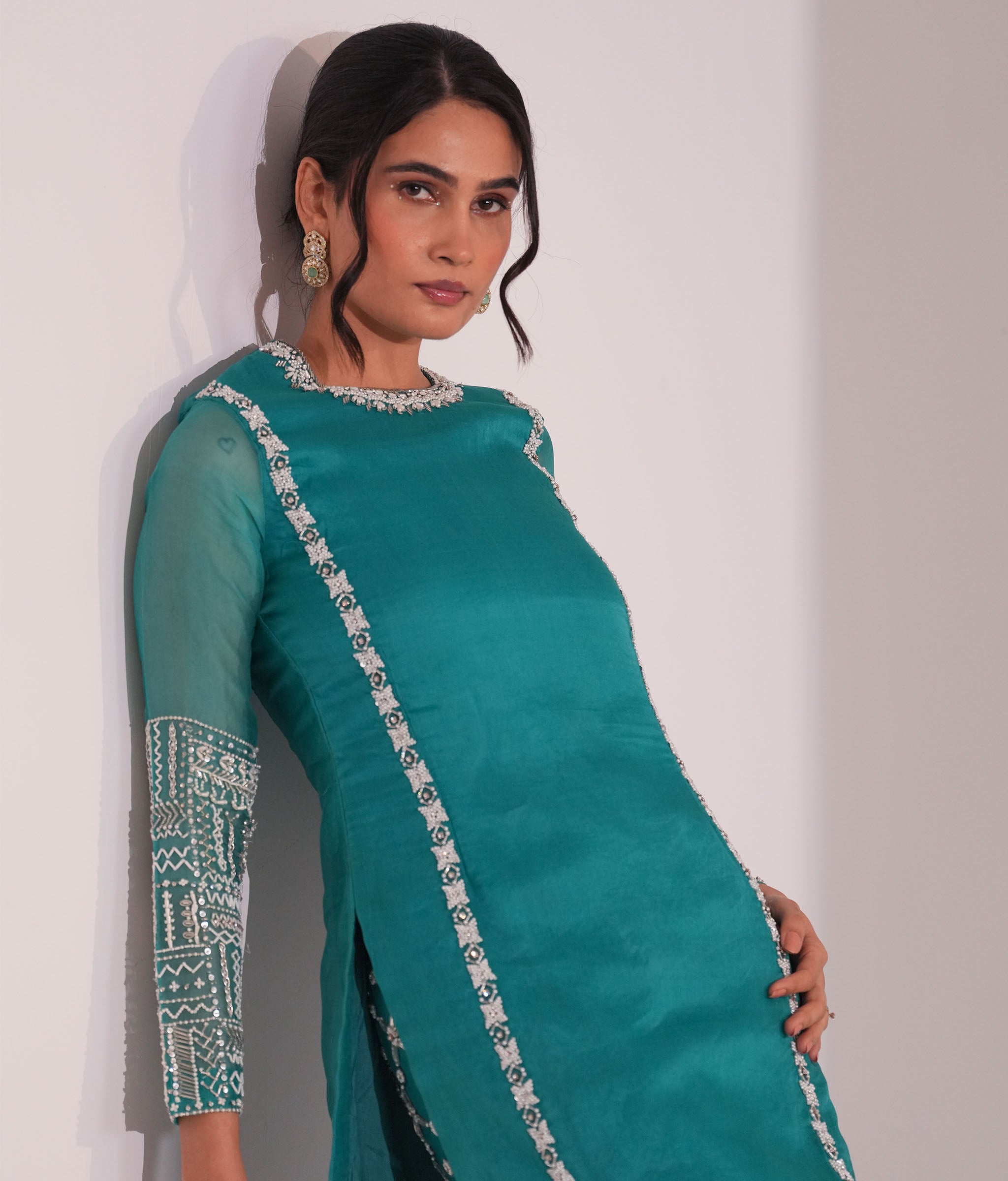 Azure Tessera Kurta Set
