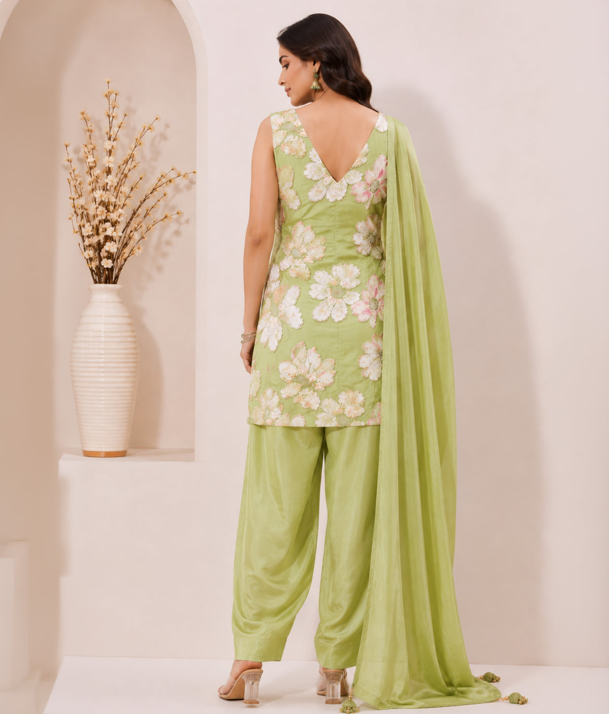 Pista Petals Kurta set