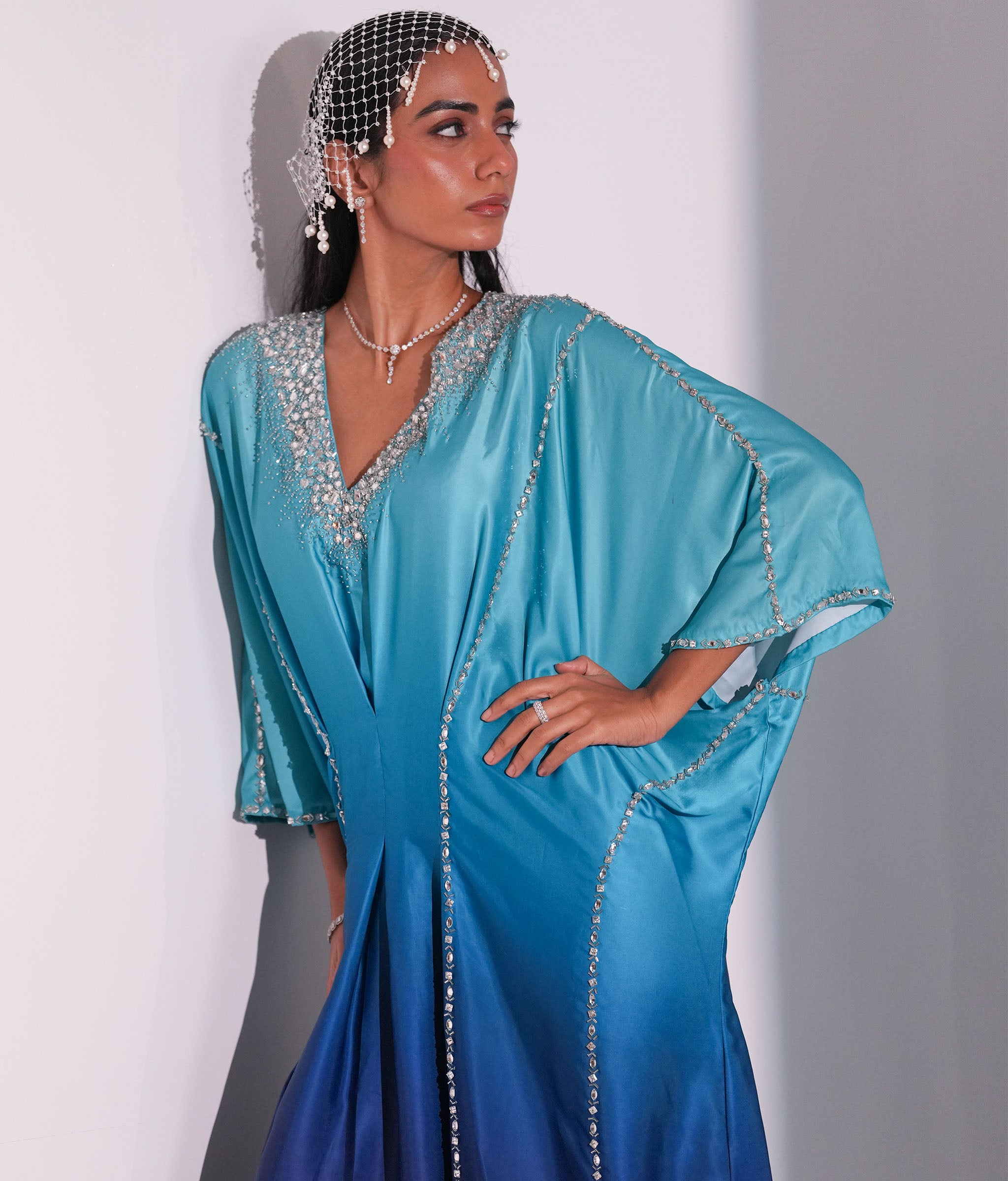 Marine Crista Ombre Kaftan