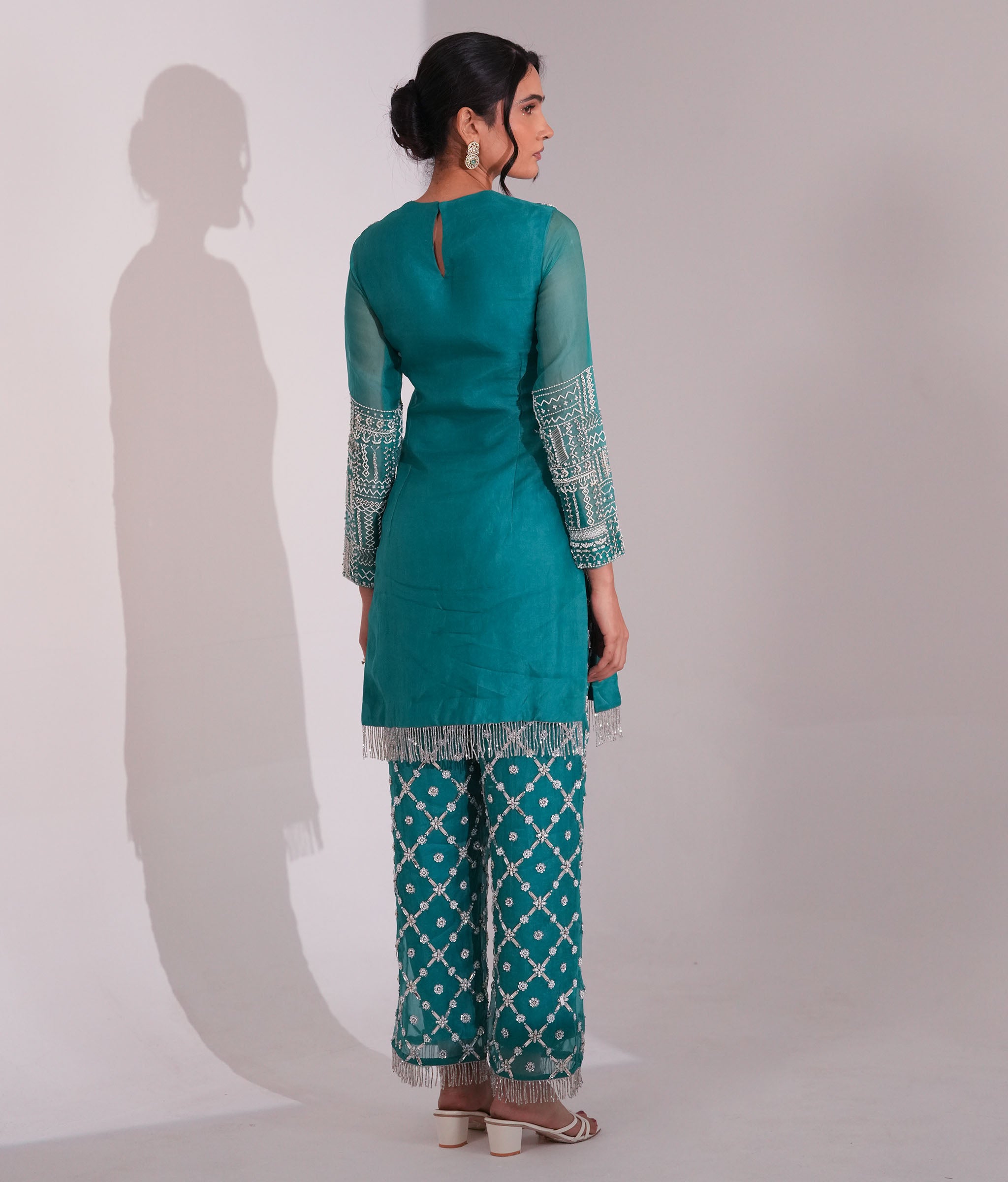 Azure Tessera Kurta Set