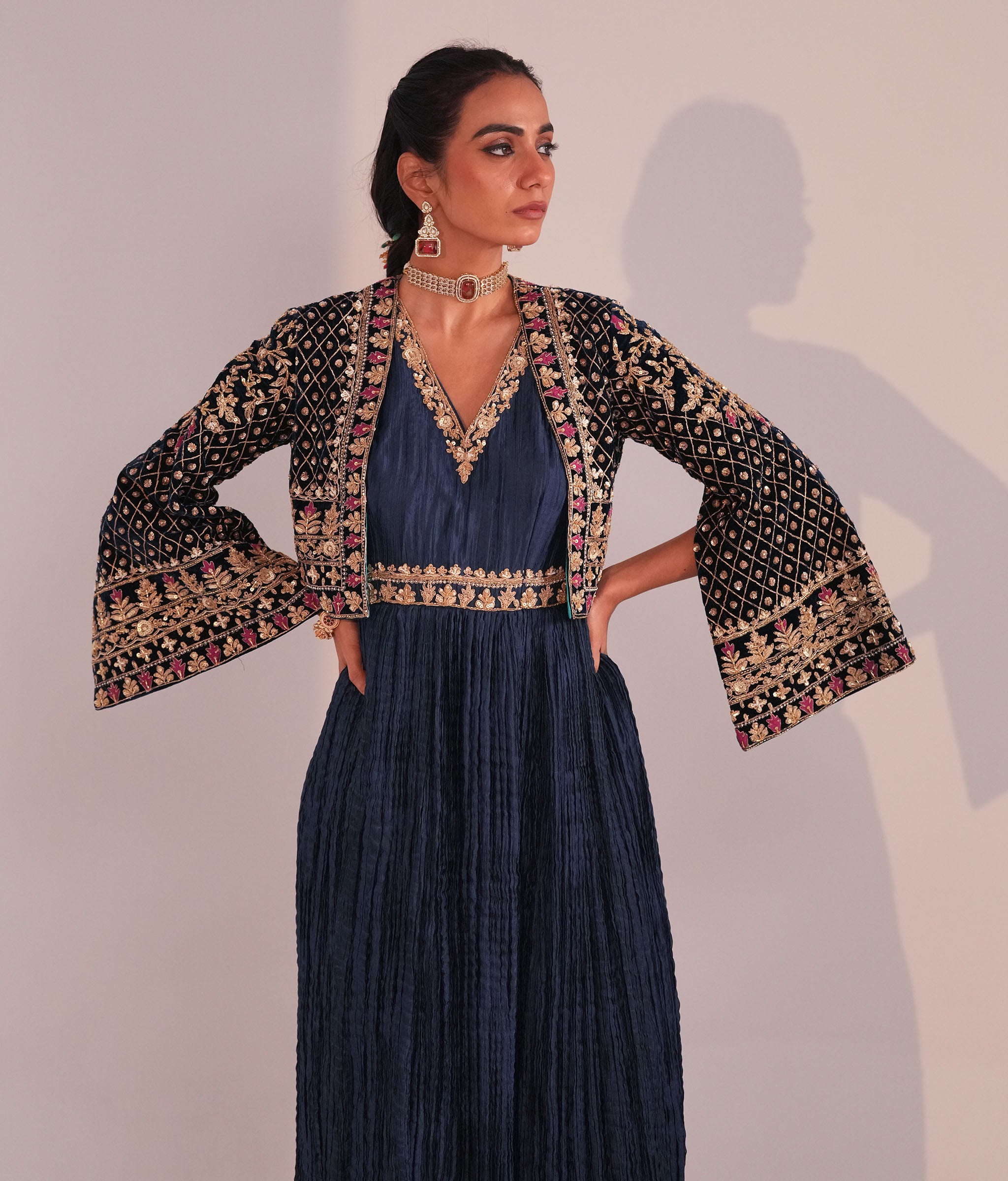 Neel Darbar Anarkali Set