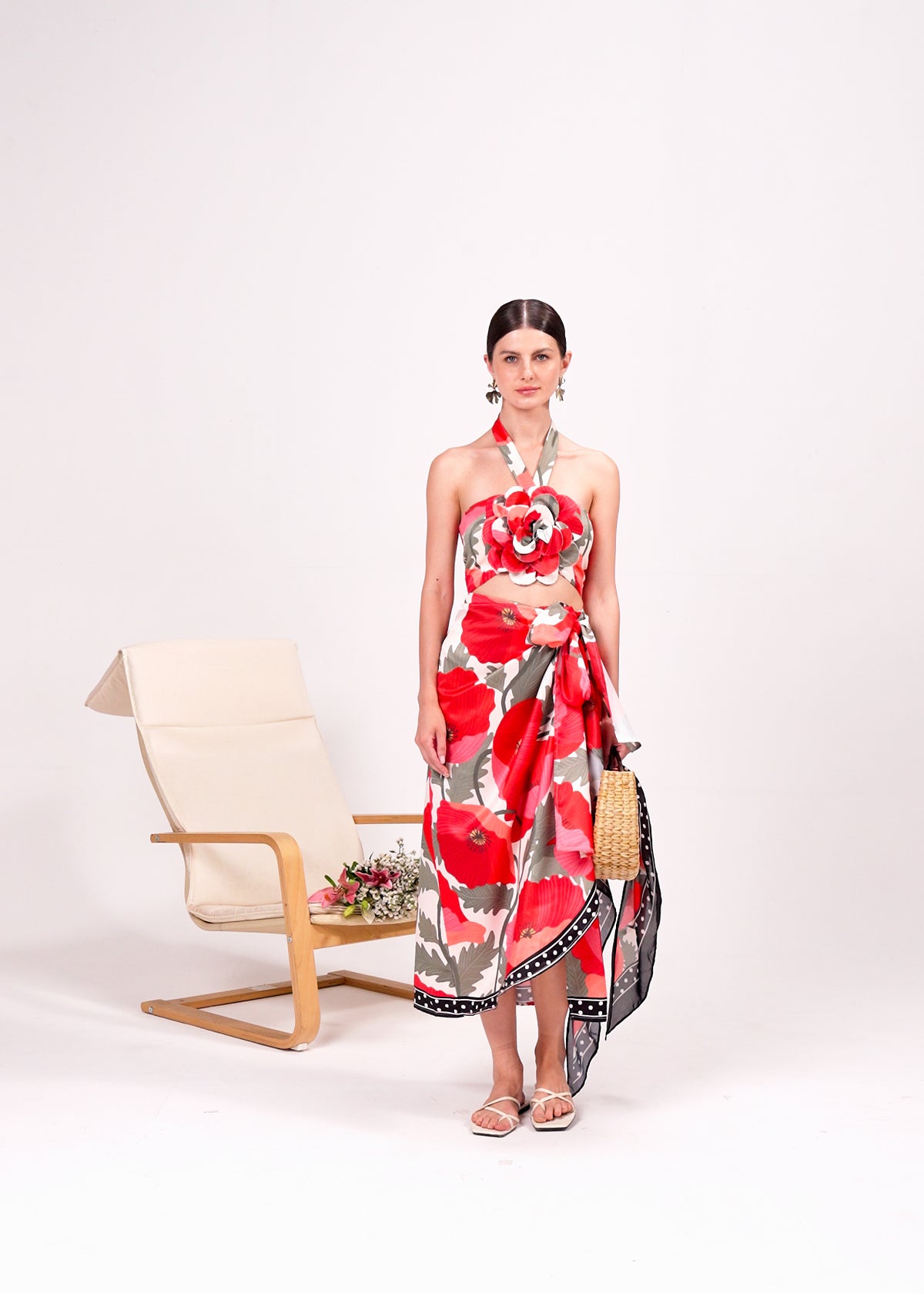 Positano Poppy Sarong Skirt Set