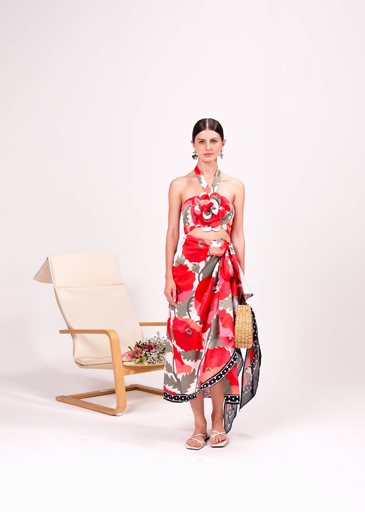 Positano Poppy Sarong Skirt Set