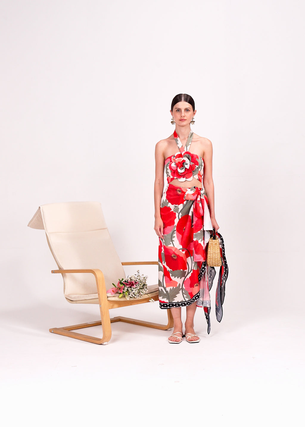 Positano Poppy Sarong Skirt Set