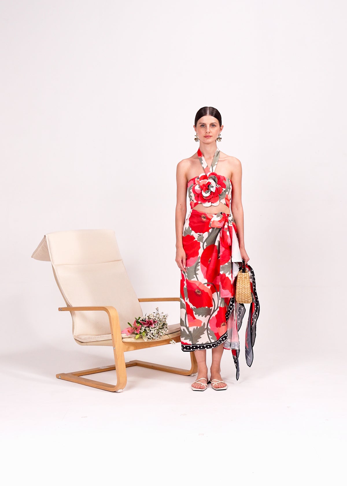 Positano Poppy Sarong Skirt Set